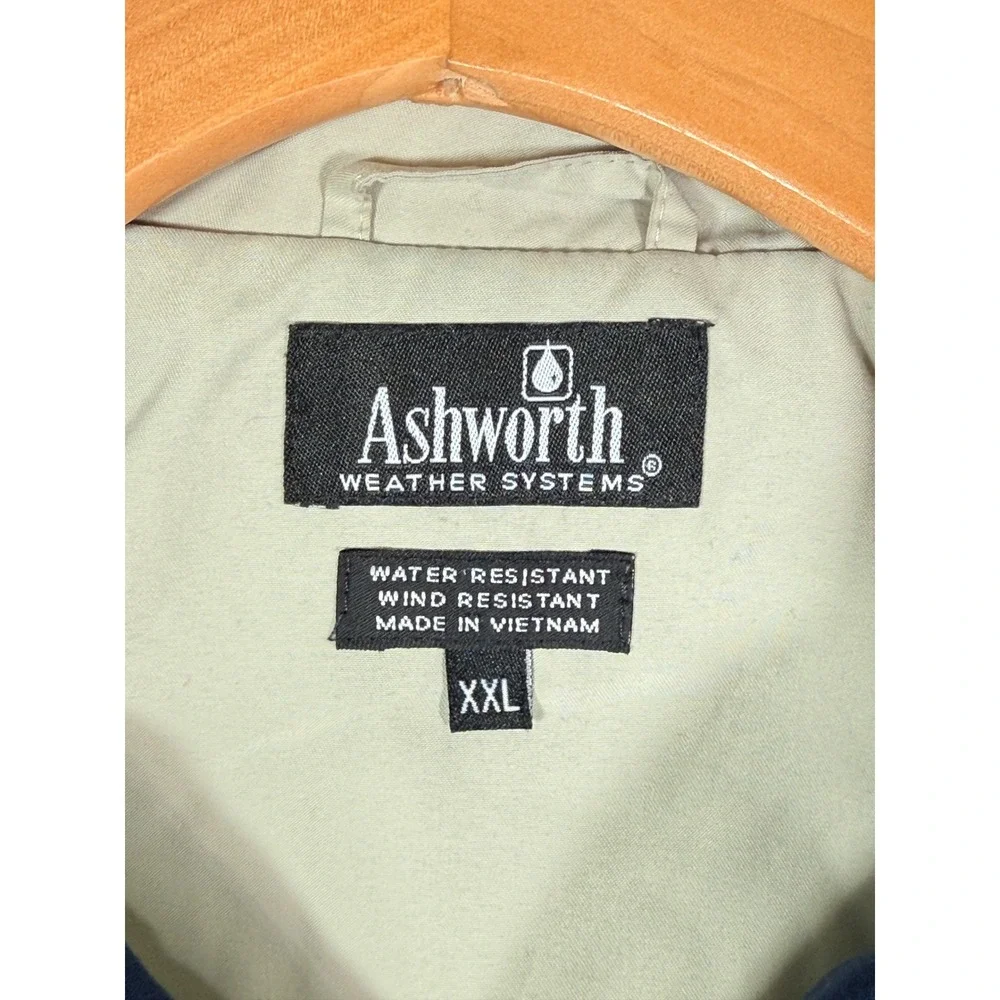 Vintage Ashworth Weather Systems Jacket XXL Navy Blue Golf Windbreaker Warm Up